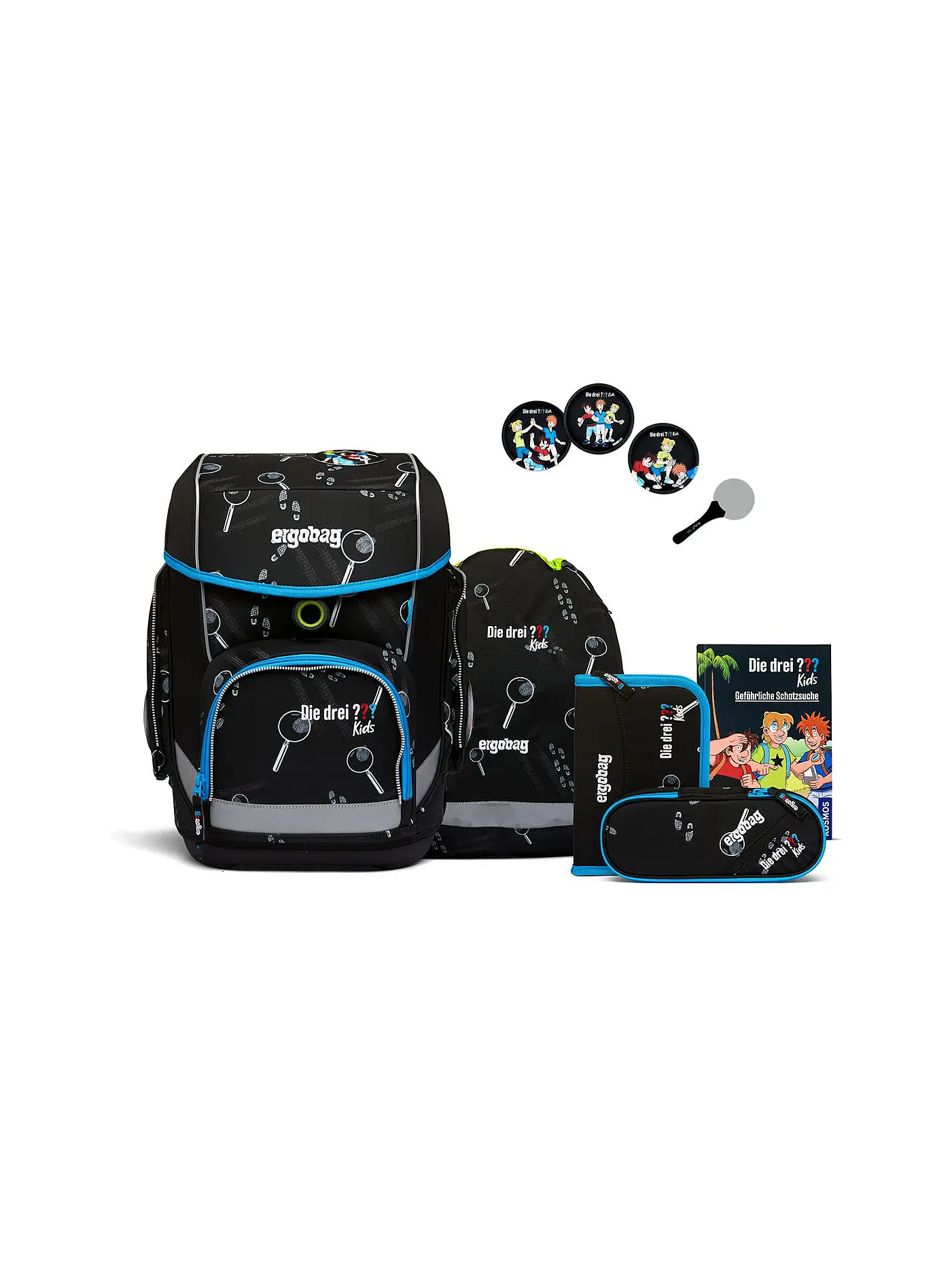 ERGOBAG | Schultaschen Set Cubo 6tlg Baerdektiv - Die drei Fragezeichen | 